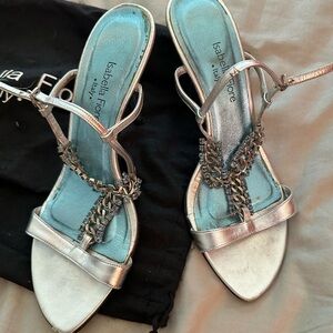 Isabella Fiore Blue Crystal Chain Metallic with Silver straps